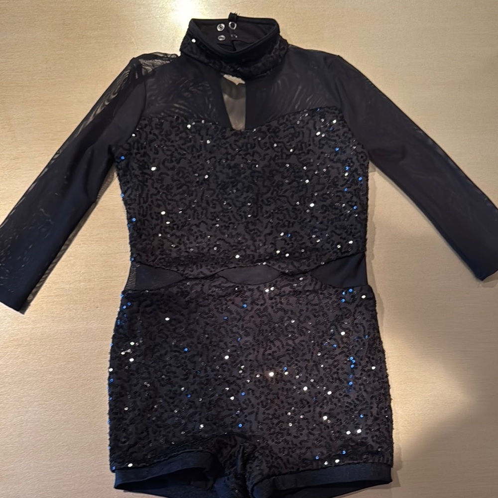 Chic Black Sequin Romper